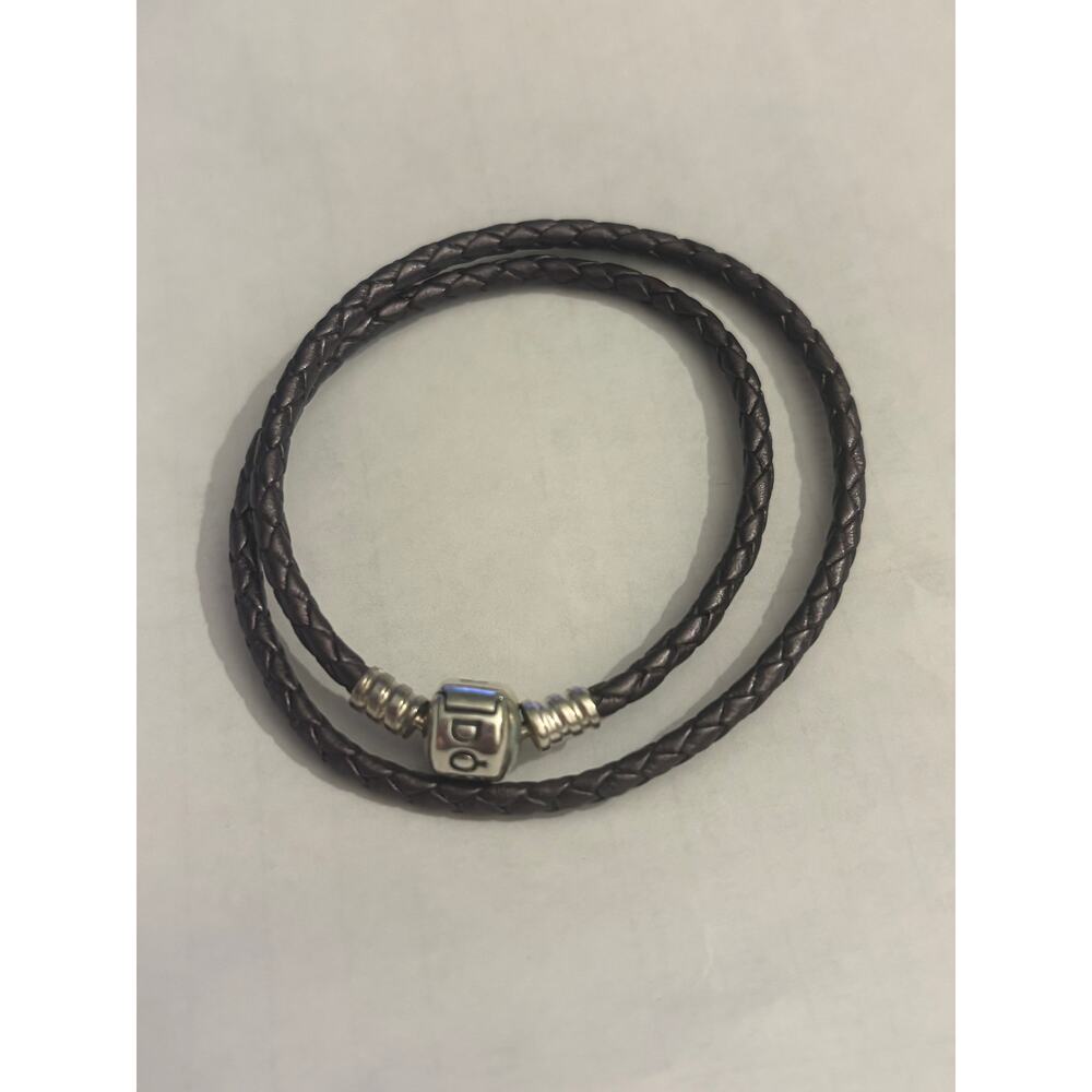 Pandora double Leather Bracelet 6.25” ALE 925